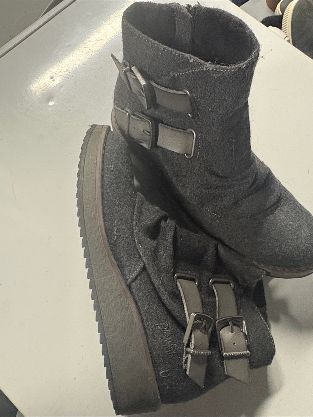 Women's Black Buckle Ankle Boots